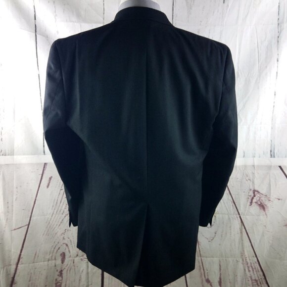Chaps 42R Wool 2 Button Black Suit Blazer Jacket - Picture 6 of 10